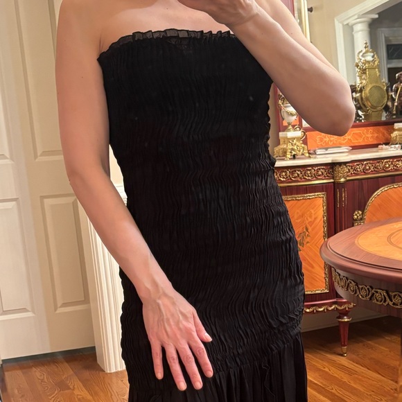 Zara RUCHED STRAPLESS Black DRESS Sz.S - Picture 13 of 13